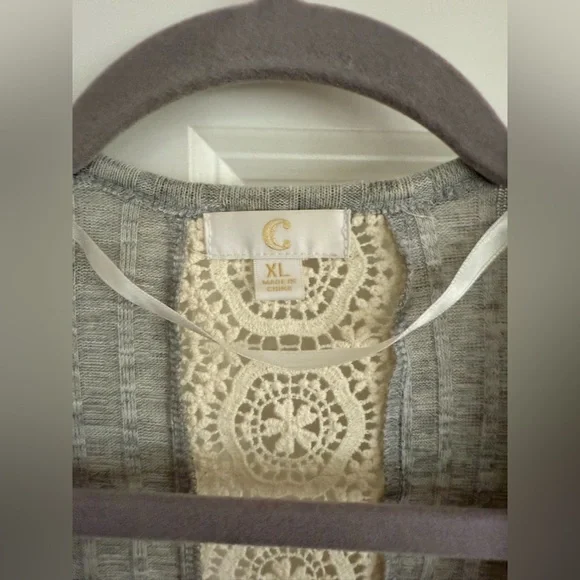 Charming Charlie Gray Open Front Cardigan Sweater - Picture 3 of 3